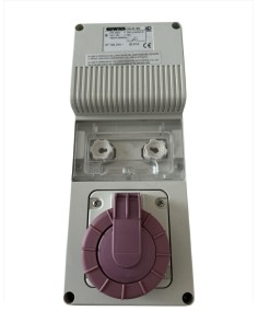 Base de enchufe Gewiss gw66360 vertical con enclavamiento y sin fusibles, 2p, 160va, transformador 230V/24v, IP55, caja inferior